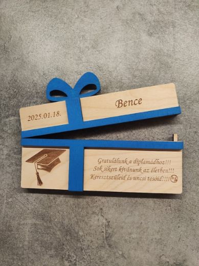 Pénzátadó kártya diplomaosztóra