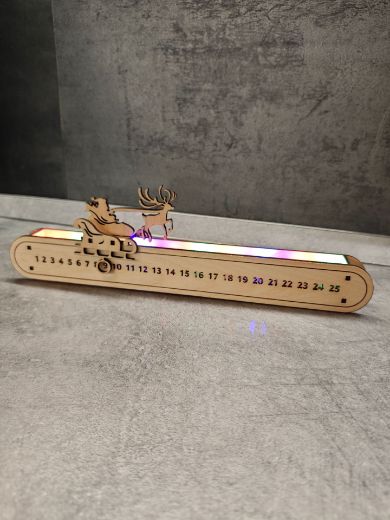 Lézervágott fa karácsonyi visszaszámláló dísz