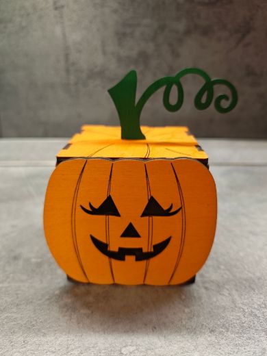 Halloween tök-dobozka – fiókos, világító dekoráció