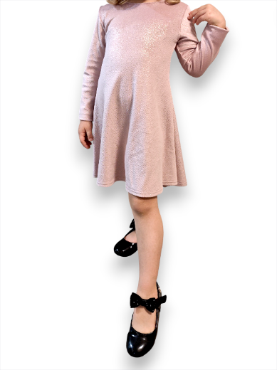 Elegáns csillogós halványrózsaszín kislány alkalmi ruha