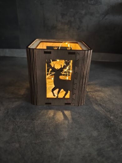 Fa Dekorkocka led világtással