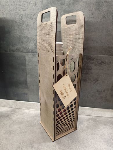 Elegáns fa bor- és italos ajándékdoboz