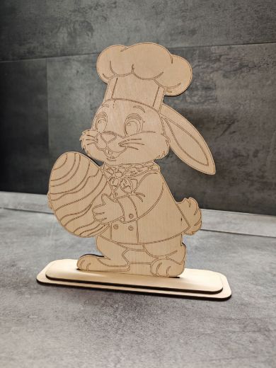 Nyuszi fa színező talppal – lézervágott húsvéti kreatív